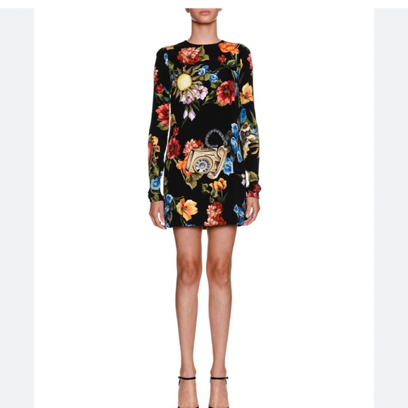 New dolce&gabbana telephone floral print dress
